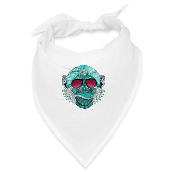affe mandala tattoo indien dj rap cool music label - Bandana - Weiß - Vorne