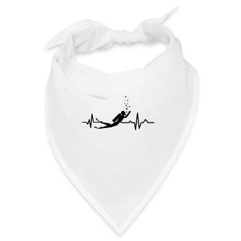 Herzschlag - Heartbeat / Taucher - Diver - Bandana - Weiß - Vorne