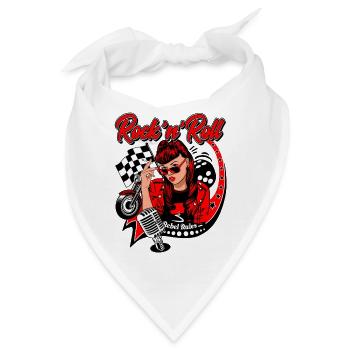 Rockabilly Vintage Rocker Rock N Roll Pinup - Bandana - Weiß - Vorne
