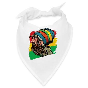 Rastafari Rastaman Dreadlocks Reggae Geschenk - Bandana - Weiß - Vorne