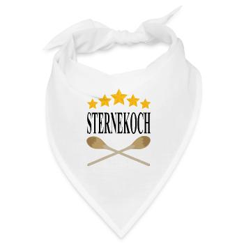 Sternekoch Wort und Kochlöffel Sterne Grafiken - Bandana - Weiß - Vorne