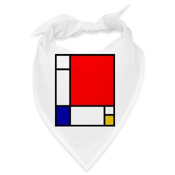 Mondrian 1 - Bandana - Weiß - Vorne