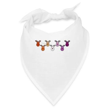 Festliches lesbisches Rentier zu Weihnachten - Bandana - Weiß - Vorne