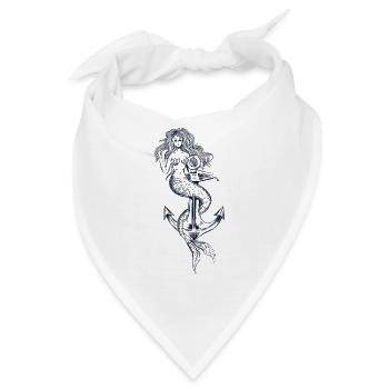 Meerjungfrau mit einem Anker Geschenkidee - Bandana - Weiß - Vorne