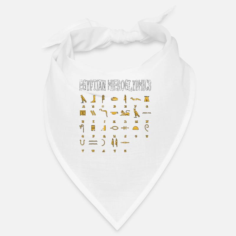 Hiéroglyphes égyptiens Égypte Pyramide - Bandana - blanc