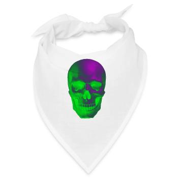 skull grunge neon party sun trend style aesthetic - Bandana - Weiß - Vorne