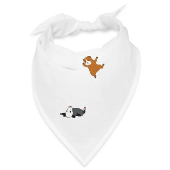 Ringkampf Meerschweinchen und Opossum - Bandana - Weiß - Vorne