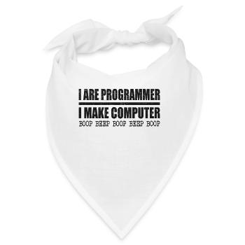 I are programmer i make computer boop beep boop - Bandana - Weiß - Vorne