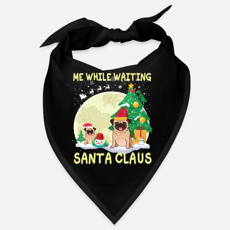 Mops mich, während ich auf den Weihnachtsmann warte Bandana