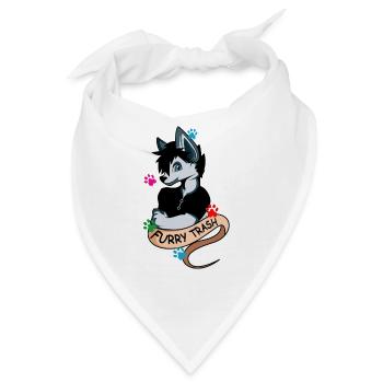Furry Trash Hundebesitzer Geschenk - Bandana - Weiß - Vorne