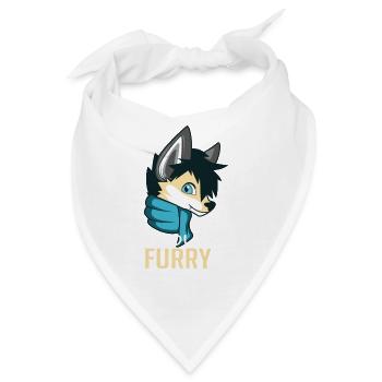 Stolzer Furry Haustierbesitzer oder Liebhaber Gesc - Bandana - Weiß - Vorne