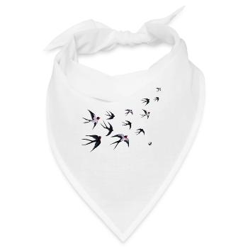 Schwalbenschwarm Abbildung - Bandana - Weiß - Vorne