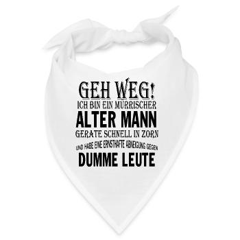 geh weg! ich bin ein mürrischer alter mann gerate - Bandana - Weiß - Vorne