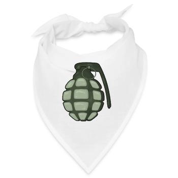 Granate Handgranate Gamer Gaming - Bandana - Weiß - Vorne