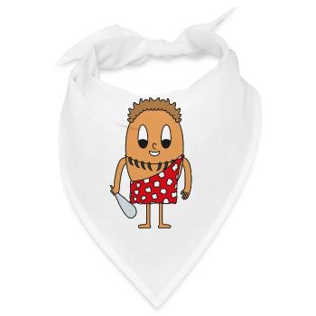 Steinzeitmann Ei - Bandana - Weiß - Vorne
