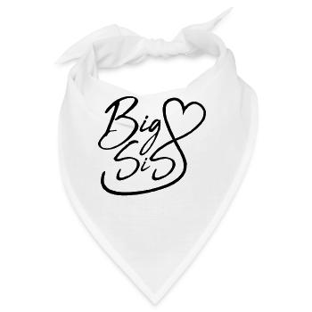 Big Sis Herz - Große Schwester 2021 Mädchen - Bandana - Weiß - Vorne