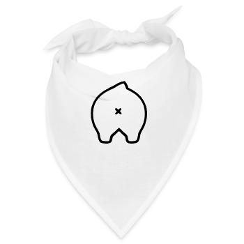 Hund Katze Po Hintern Arschloch - Bandana - Weiß - Vorne