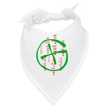 Geocaching Koordinaten Geocache Zubehör Geschenk - Bandana - Weiß - Vorne