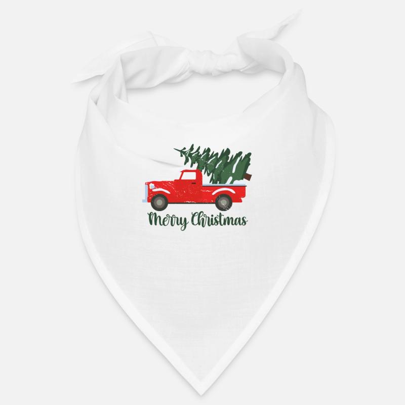 Vintage retro pick-up avec arbre de Noël Bandana