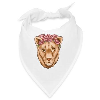 Löwin Löwe - Bandana - Weiß - Vorne