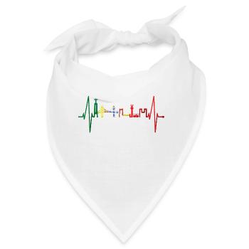 Lissabon Skyline Herzschlag Portugal Flagge Lisboa - Bandana - Weiß - Vorne