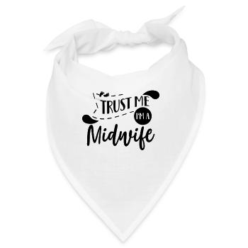 Hebamme - Bandana - Weiß - Vorne