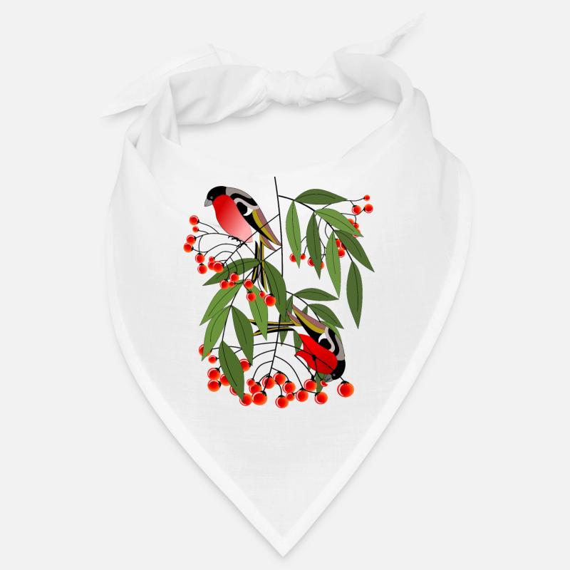 Vogel Dompfaff auf einem Beerenzweig Bandana