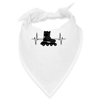 Inlineskaten Geschenk Rollerblading EKG Linie - Bandana - Weiß - Vorne
