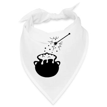 zauberstab kessel - Bandana - Weiß - Vorne