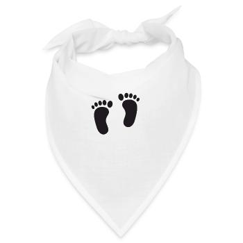 Füße Fuß Fußabdruck Selbst Gestalten Geschenk - Bandana - Weiß - Vorne