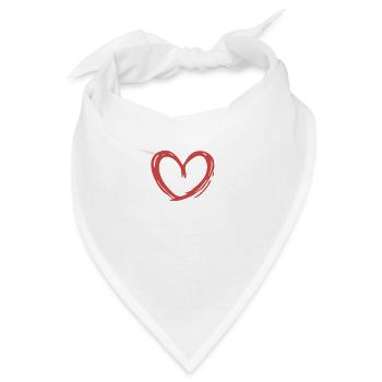 Herz Herzen Gezeichnet Selbst Gestalten Geschenk - Bandana - Weiß - Vorne