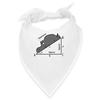 Mathe Pythagoras Hypothenuse Nilpferd Hippo - Bandana - Weiß - Vorne