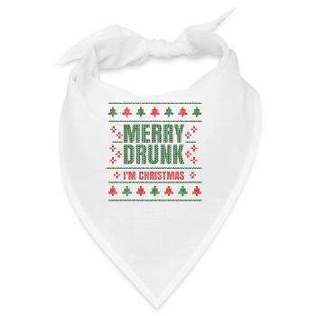 Merry Drunk - I'm Christmas - Bandana - Weiß - Vorne