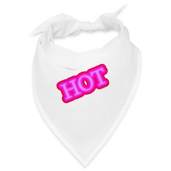 Hot rosa - Bandana - Weiß - Vorne