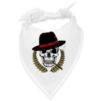 Mafia Italien Gangster Bäse Gentleman Lorbeer Tod - Bandana - Weiß - Vorne