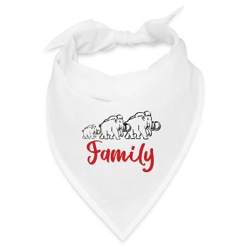 Mammut Elefantenherde Steinzeit family - Bandana - Weiß - Vorne