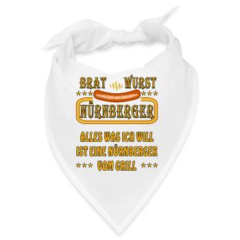 BRATWURST NÜRNBERGER - Bandana - Weiß - Vorne