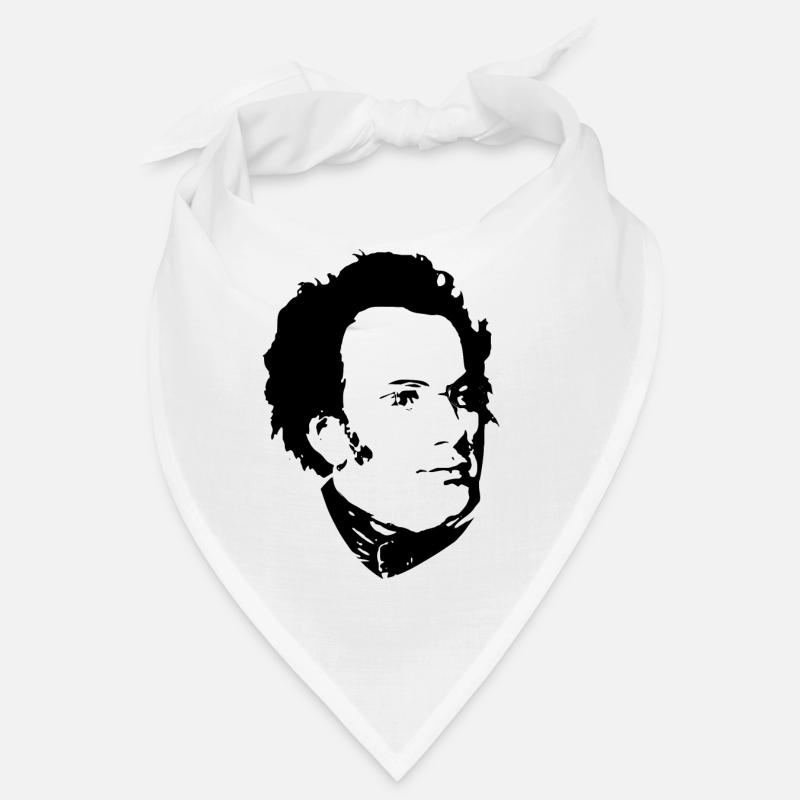 Franz Schubert Black On White Bandana