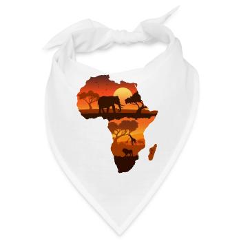 Afrikanische Safarikarte - Bandana - Weiß - Vorne