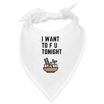 Vegan Tofu Fun T-Shirt - Bandana - Weiß - Vorne