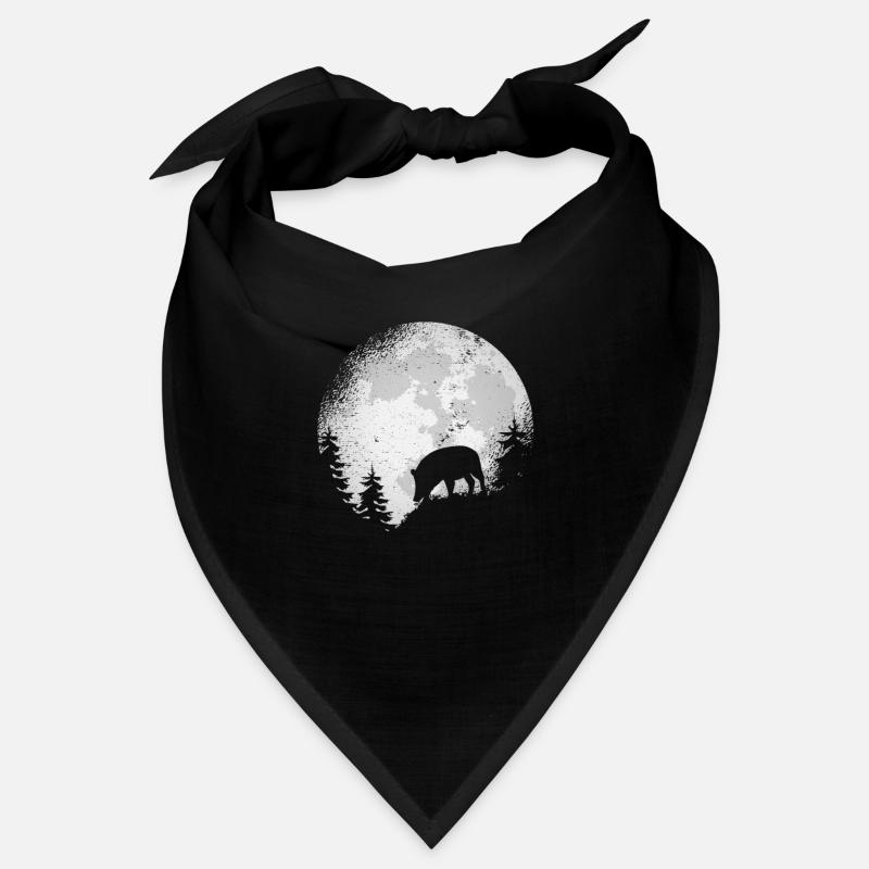 Wild boar gift hunter chasing moon Bandana