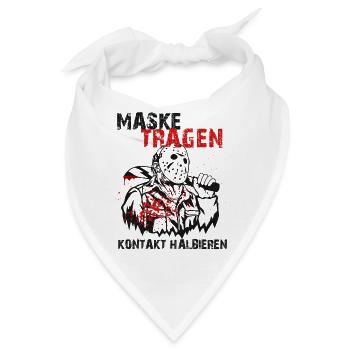 Maske Tragen! Kontakt Halbieren! Coronavirus 2020 - Bandana - Weiß - Vorne