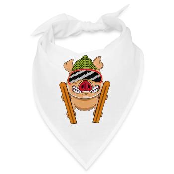 Schwein Pistensau - Bandana - Weiß - Vorne