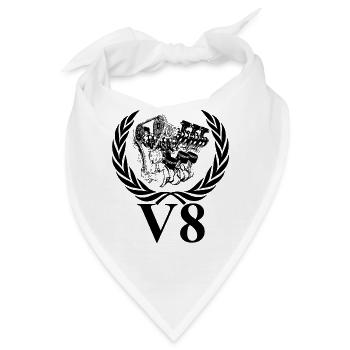 V8 Motor Rennwagen Auto V6 Motoren Motorsport - Bandana - Weiß - Vorne