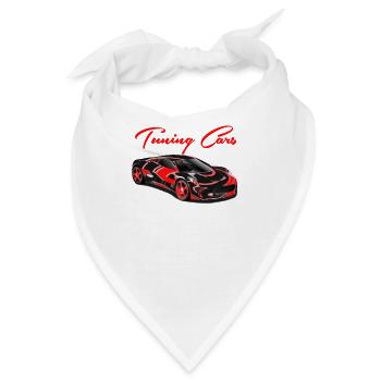 Flammenroter Tuning-Sportwagen - Bandana - Weiß - Vorne
