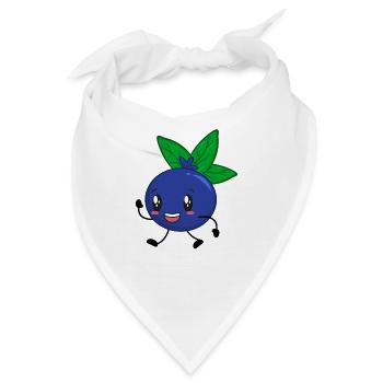 Heidelbeere Blaubeere - Bandana - Weiß - Vorne