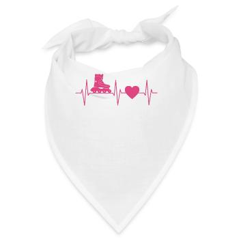 Inlineskaten Geschenk Rollerblading EKG Linie Herz - Bandana - Weiß - Vorne