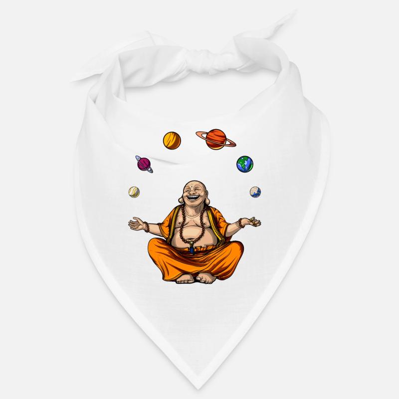 Bouddha jonglant avec les planètes spatiales - Bandana - blanc