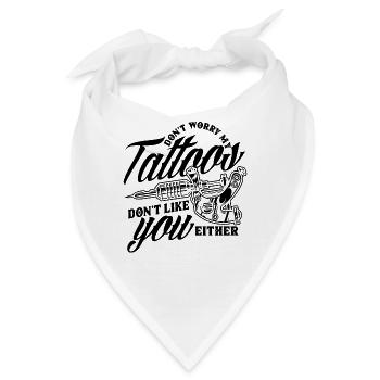 Lustiges Tattoo Tätowierer Tattoos Geschenk - Bandana - Weiß - Vorne