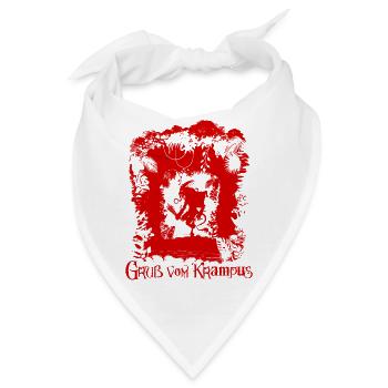 Gruß vom Krampus Weihnachten Perchten Geschenk - Bandana - Weiß - Vorne